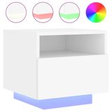 VidaXL Nachtkastje met LED-verlichting 40x39x37 cm Wit