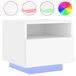 VidaXL Nachtkastje met LED-verlichting 40x39x37 cm Wit