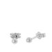 Lucardi Dames Oorbellen rhodiumplated bol 3mm