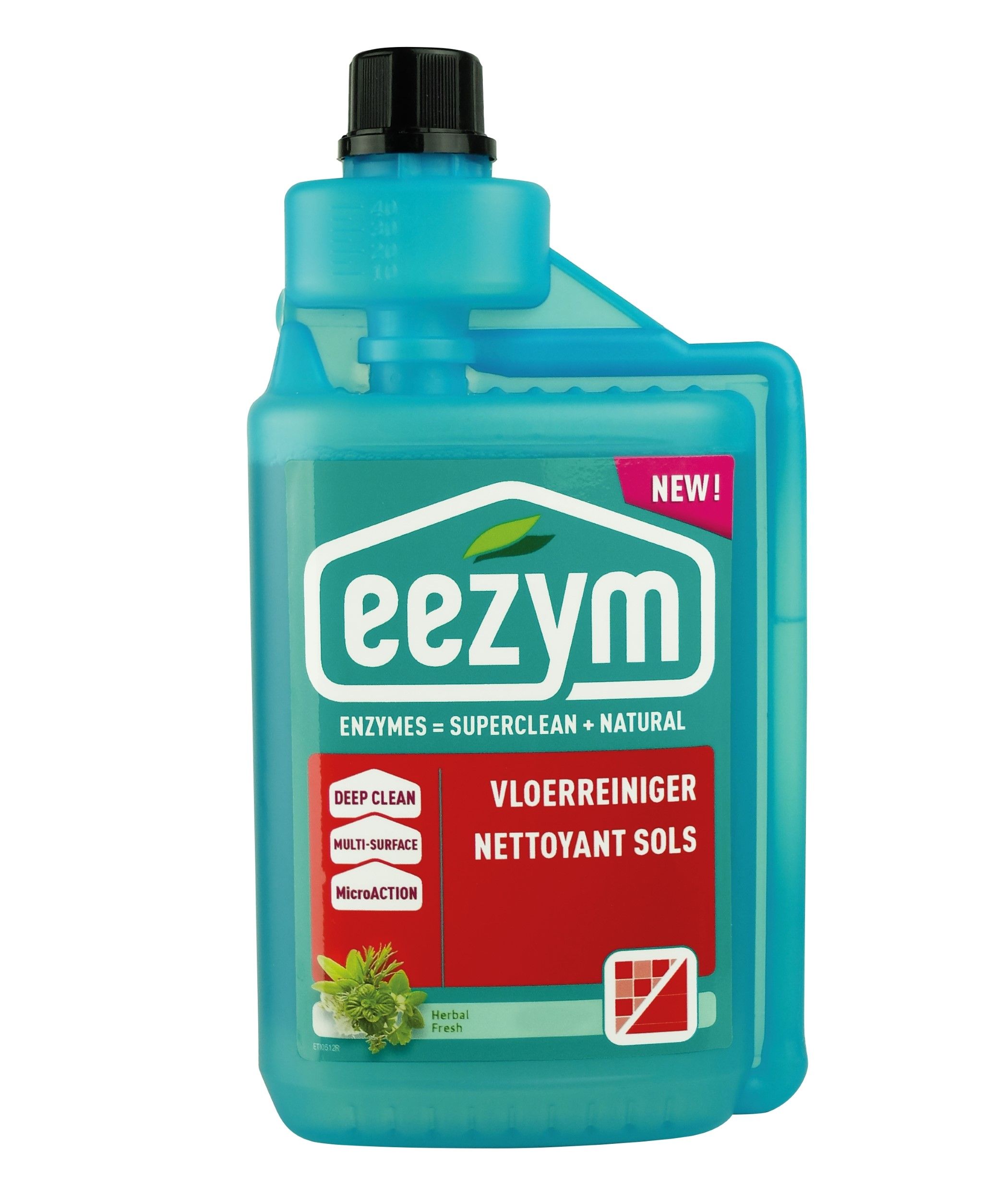 Eezym Vloerreiniger - herbal fresh - 1000 ml - blauw