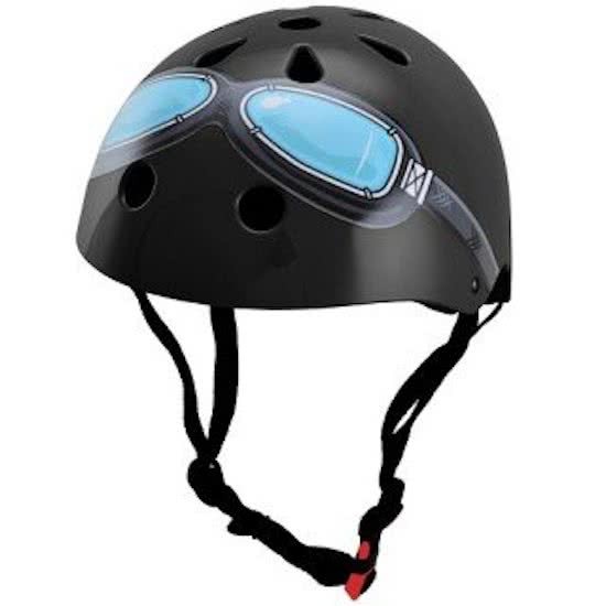 kiddiMoto - Zwarte Bril - Small - Geschikt voor 2-6jarige of hoofdomtrek van 48 tot 52 cm - Skatehelm - Fietshelm - Kinderhelm - Stoere helm - Jongens helm