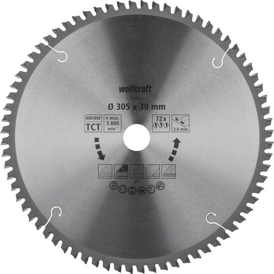 wolfcraft Kap- en verstekzaagblad HM, serie oranje - 6549000