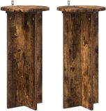 vidaXL Pieds de plantes 2 pièces chêne fumé 29,5 x 29,5 x 60 cm