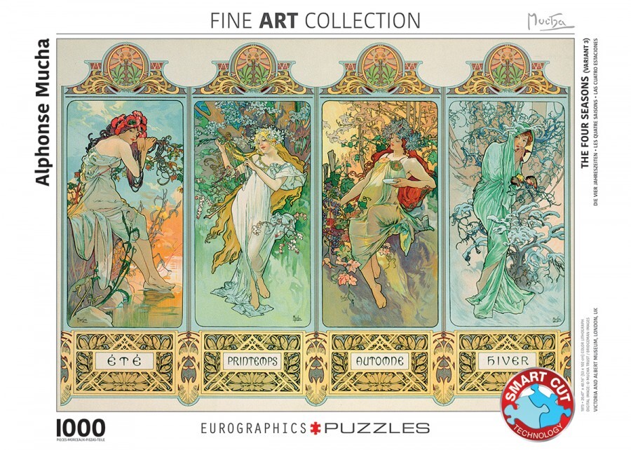 Eurographics Four Seasons - Alphonse Mucha Puzzel (1000 stukjes)