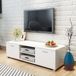 Furnibella - Meuble TV laqué blanc brillant