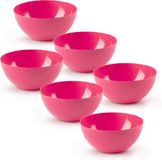 Plasticforte bols/coupes - 6x - dessert/petit déjeuner - plastique - D17 x H8 cm - fuchsia rose