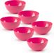 Plasticforte kommetjes/schaaltjes - 6x - dessert/ontbijt - kunststof - D17 x H8 cm - fuchsia roze
