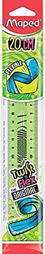 Maped Twist'n Flex Platte liniaal, zacht, speels en onbreekbaar, liniaal, 20 cm, dubbele schaal, kleur: groen