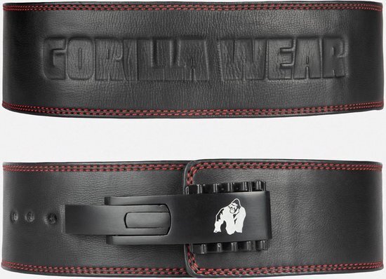 Gorilla Wear Halterriem - 4 Inch Premium Leather Lever Belt - Zwart - L/XL