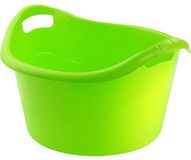 Hega Hogar Grande cuve/bac de lavage/baignoire - plastique - rond - poignées - 54 x 32 cm - 38 litres - vert
