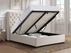 Vente-unique Lit avec rangement tissu beige 180 x 200 cm (Super King Size Bed)