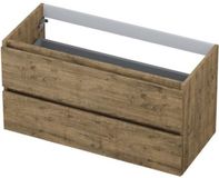 INK - Onderkast 2 Laden Greeploos met Houten Keerlijst - Naturel Eiken