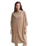 Tom Tailor Corduroy jurk met kraag - Maat 40 - soft taupe grey