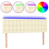 VidaXL Hoofdbord LED 160x5x78/88 cm Kunstleer Crèmekleurig