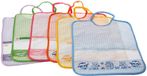 Bubabù BAV275 Set van 6 slabbetjes met borduurelastiek Friends del BOSCO grote slabbetjes badstof katoen 100% Made in Italy, 29 x 32 cm, meerkleurig