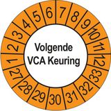 Merkloos / Sans marque Ricard Keuringsstickers Volgende VCA Keuring 2027 | 50 stuks, Ø 35 mm | Buiten Oranje