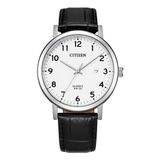 Citizen BI5070-06A Heren Polshorloge - Zilverkleurig Staal - Wit Wijzerplaat - Leer Band - 40mm