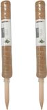 Pro garden plantenstok kokos - 2x - eucalyptushout - D4,5 x H50 cm
