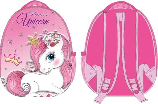 Unicorn 3D Rugzak Eivormig - Schooltas - Polyester - Roze
