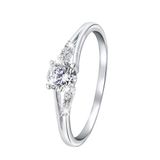 Lucardi Dames Ring met zirkonia - Ring - Cadeau - Echt Zilver - Zilverkleurig