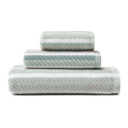 Tommy Bahama Badhanddoeken, zeer absorberende en zachte badkamerbenodigdheden, vervagingsbestendig, Oeko-Tex gecertificeerd, blauw (Ocean Bay Blue), 3-delig