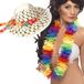 Hawaii party verkleedset Femme - Carribbean strohoed - bloemenkrans in kleurenmix - Tropical toppers