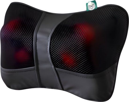 Well Being Massagekussen – Shiatsu Massage – 4 Draaiende Drukpunten – Warmtefunctie – Zwart