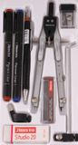 Aristo schoolset - GEOCollege - set 9-delig - passer - pigmentliner - vulpotlood - AR-80078