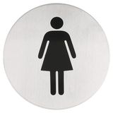 García de Pou 133.46 zelfklevend bordje voor dames, 7,5 cm, 200 stuks, zilverkleurig