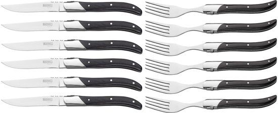 Blackwell Steakbestek Laguiole - Steakmessen & Steakvorken - Pakkahout - 12 Stuks