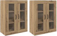 vidaXL Wandgemonteerde Kasten 2 stuks Artisanaal Eikenkleurig