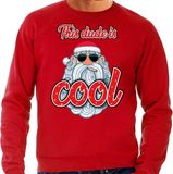 Bellatio Decorations Shoppartners Bv Foute Kersttrui / sweater - Stoere kerstman - this dude is cool - rood voor heren - kerstkleding / kerst outfit L