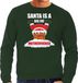 Bellatio Decorations Shoppartners Bv Grote maten Foute Kerst sweater / Kerst trui Santa is a big fat motherfucker groen voor heren XXXL