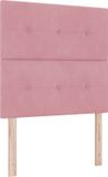 vidaXL LED Boxspringbed met hoofdeinde Roze 80 x 200 cm Fluweel
