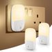 Merkloos / Sans marque Nachtlampje met Foto Sensor - 5 Instelbare Lichtsterktes (20-100%) - Warm Wit Licht 3000K - Energiezuinige LED - 2-Pack voor Slaapkamer, Gang of Trap