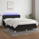 Maison Exclusive - Lit boxspring avec matelas et éclairage LED, noir, 140x200 cm, textile