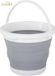 Seau pliable en silicone - Camping - Seau de 5 litres - Gris