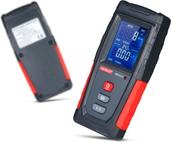 Jumada's Stralingsdetector - EMF en 5G straling - Inclusief alarmsysteem - Zwart/Rood