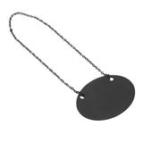 Bord Leisteen Bord met ketting, Ø 10,3 x 7,9 cm, leisteenzwart + metaal