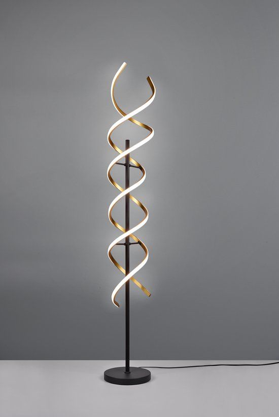 TRIO LEUCHTEN LED Vloerlamp - 32W - Aanpasbare Kleur - Dimbaar - Rond - Goud - Aluminium