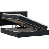 Vidaxl Bed with storage and mattress black 160 x 200 cm velvet