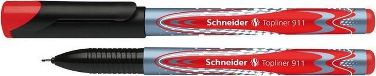 Schneider Topliner 911 fineliner - rood - doos met 10 stuks