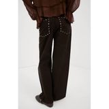 Mango wide leg jeans donkerbruin