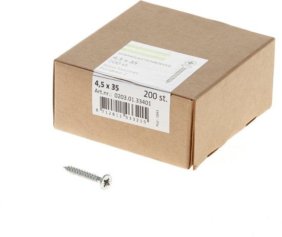 Hoenderdaal Spaanplaatschroef verzinkt platkop pz-2 4.5X35 voldraad (200)