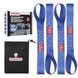 WORKPRO 4-Pack Soft Loop Tie Down Bandjes 43x4 cm | Hoge sterkte polyester, 2268 kg breukbelasting, zware belasting, vrachtbeveiliging, fiets en ATV