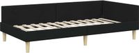 vidaXL Cadre de lit d'angle Noir Tissu 80 x 200 cm