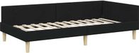 vidaXL Cadre de lit d'angle Noir Tissu 80 x 200 cm