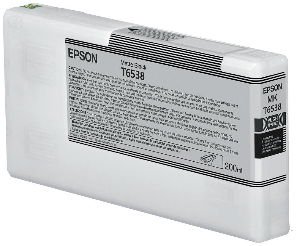 Epson T6538 Matte Black Ink Cartridge (200ml) single pack / zwart