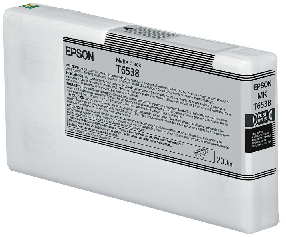 Epson T6538 Matte Black Ink Cartridge (200ml) single pack / zwart