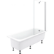 Jacob Delafon Baignoire droite 170 x 75 Brive + pare-baignoire avec vidage chromé
